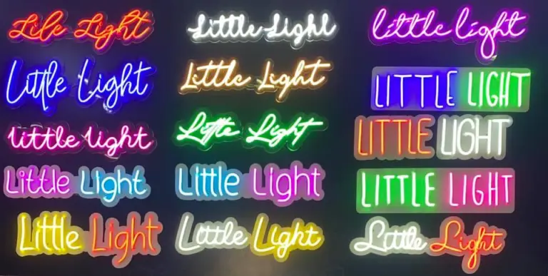 ตัวอย่างสีและฟอนต์ไฟนีออนเฟล็กซ์ข้อความ Little Light