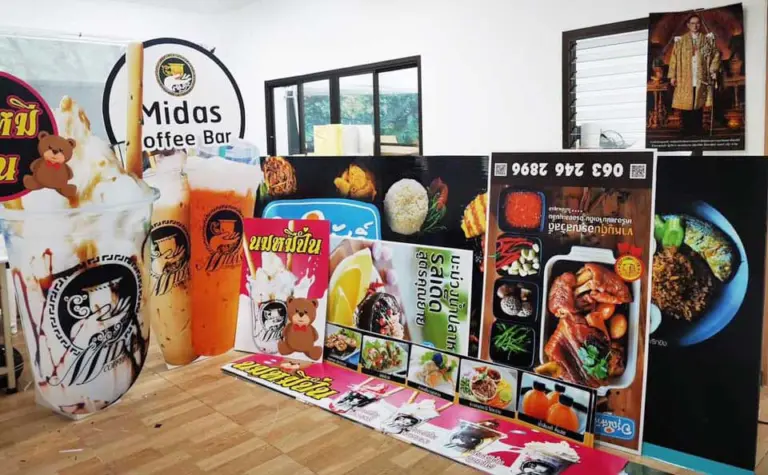 โปสเตอร์เมนูภาพอาหารและเครื่องดื่มร้าน Midas Coffee Bar